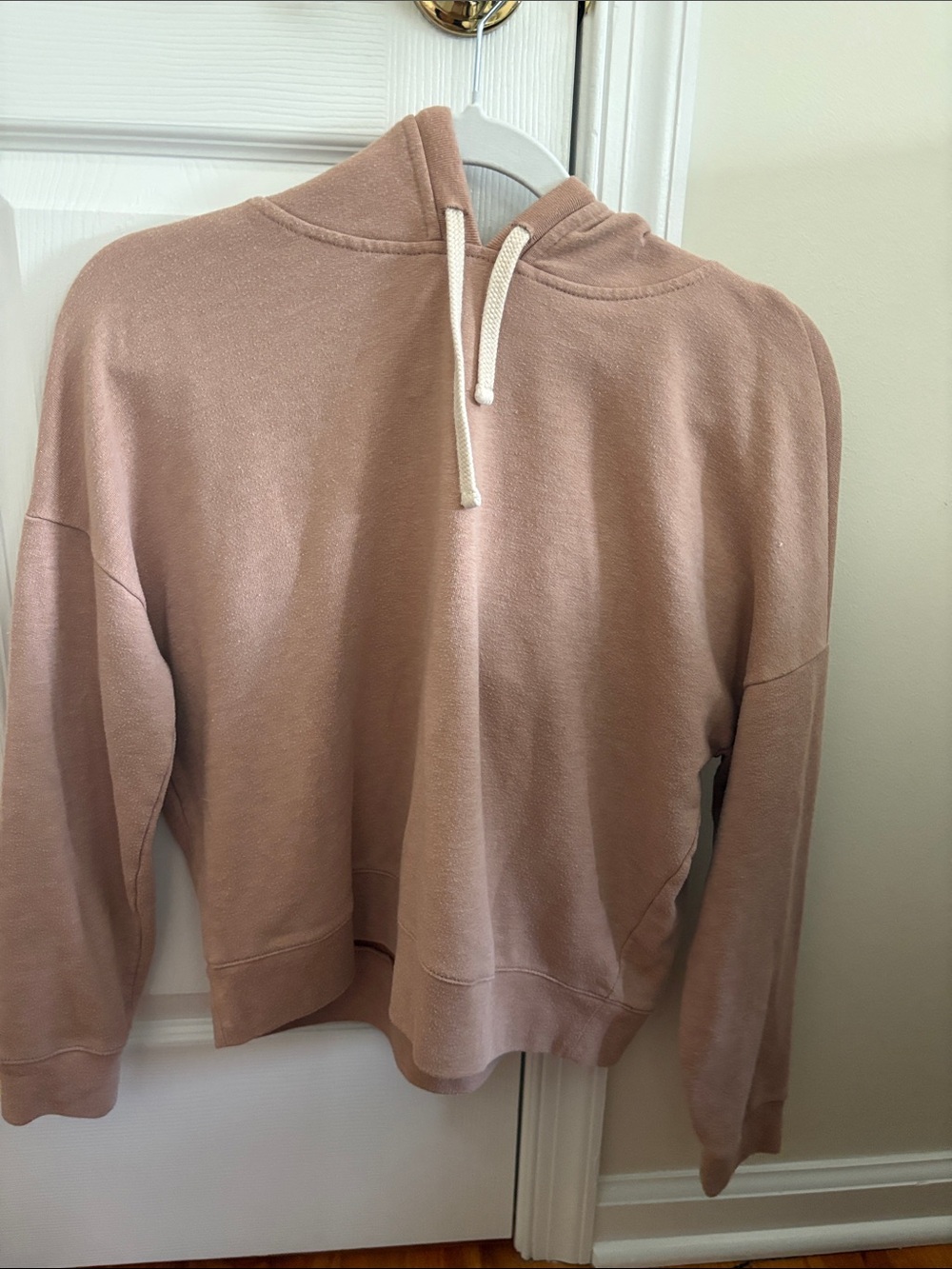 Madewell Dusty Rose Cropped Hoodie Sweater